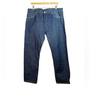 Levi’s Mens Dark Wash 501 Relaxed Denim Jeans Cotton Size 38x32